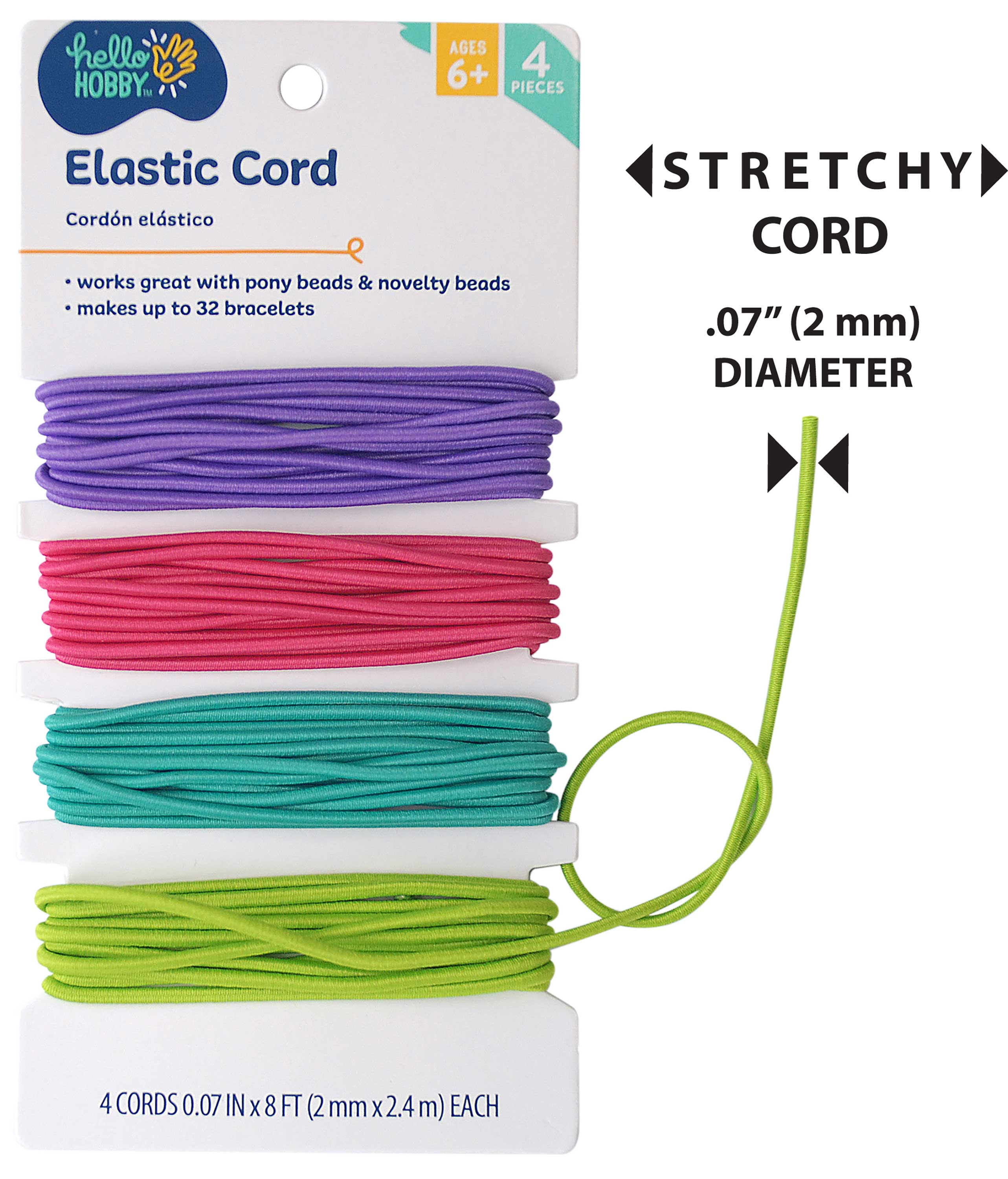 Hello Hobby Stretch Cord String 2mm 32ft