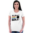 thumbnail image 4 of How I Roll Funny Bowling Ball Pun Womens Fitted Plus Size Graphic Tee Brisco Brands 2X, 4 of 5
