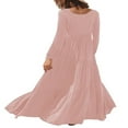 thumbnail image 4 of Robes Longues Décontractées pour Femmes, Mode, Coupe Ample, Manches Longues, Unies, Maxi, 4 of 5
