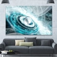 thumbnail image 3 of DESIGN ART Designart "Blue Fractal Flying Saucer" Extra Large Floral Wall Art on Canvas - Blue 60 in. wide x 28 in. high, 3 of 4