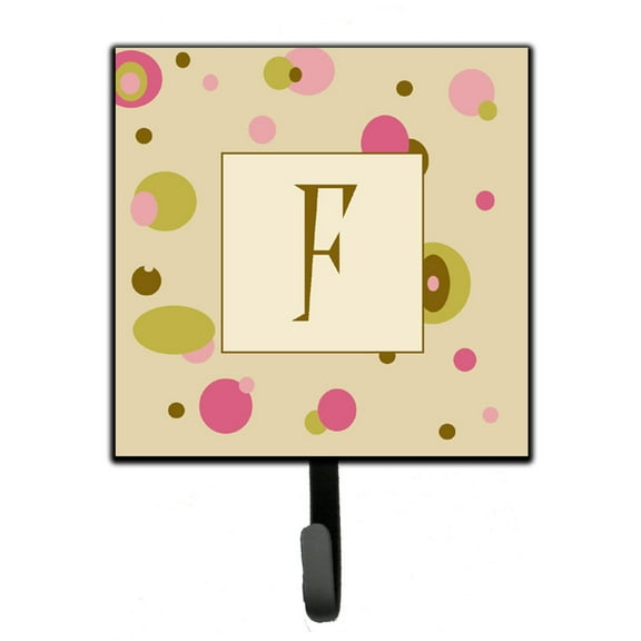 Letter F Initial Monogram - Tan Dots Leash or Key Holder