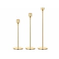 thumbnail image 1 of Set 3 Candelabro Portavelas Metal Mesa Boda Fiestas Casa Xtellar dorado, 1 of 4