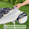 thumbnail image 5 of Pioneer Flower Floral Print Pattern Round Fitted Tablecloth with Elastic Edge,Dining Table Cover Waterproof,Outdoor Round Tablecloth for Camping,Dining,Indoor and Outdoor, 5 of 7