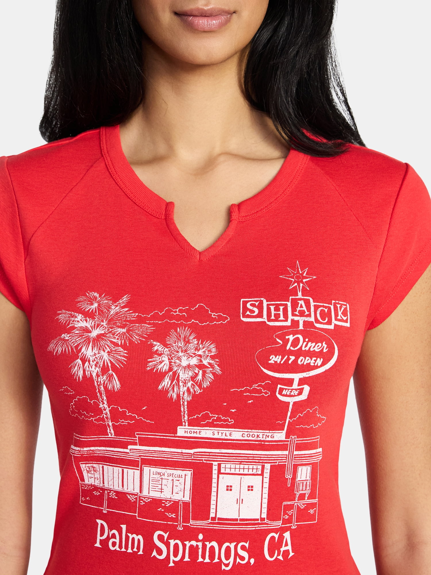 Palm Springs Women's Graphic Tee with Short Sleeves, Sizes XXS-XXL