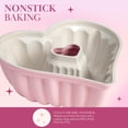 thumbnail image 2 of Paris Hilton Heart Shaped Fluted Cake Pan Cast Aluminum with Clean Ceramic Nonstick Bakeware Dishwasher Safe Made without PFAS PFOA PFOS & PFTE 9-Inch Pink, 2 of 5