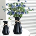 thumbnail image 7 of Imitation Porcelain High-Rim Vase, Elegant Plastic Flower Holder for Dried Floral Arrangements, Chic Decorative Vase for Home Decor, Modern Style Accents for Living Room or Office (Black), 7 of 7