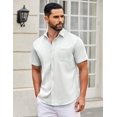 thumbnail image 2 of COOFANDY Mens Short Sleeve Casual Button Down Shirts Summer Untucked Dress Shirts with Pocket, 2 of 6