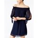thumbnail image 1 of City Studio Vestido recto de manga transparente para mujer, azul, pequeño City Studio Cambio, 1 of 1