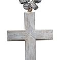 thumbnail image 2 of Foreside Home & Garden White Brushed Wood Cross with Beaded Hanger Wall D√©cor, 2 of 6
