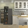 thumbnail image 7 of 50" LED Kitchen Pantry Cabinet Grey Storage Cabinet Food Pantry with Doors and Adjustable Shelves Freestanding Buffet Cupboards Sideboard for Kitchen Living Room and Dinning Room, 7 of 7