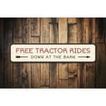 thumbnail image 1 of Free Tractor Rides Novelty Sign, Metal Wall Decor - 4x18 inches, 1 of 4