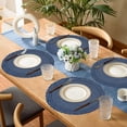 thumbnail image 2 of Mrehloy Braid Round Placemats Set of 6, Cotton Polyester Woven, 15 inch, Heat Resistant Washable for Kitchen Dining Party Natural Table Decor, Bule, 2 of 8