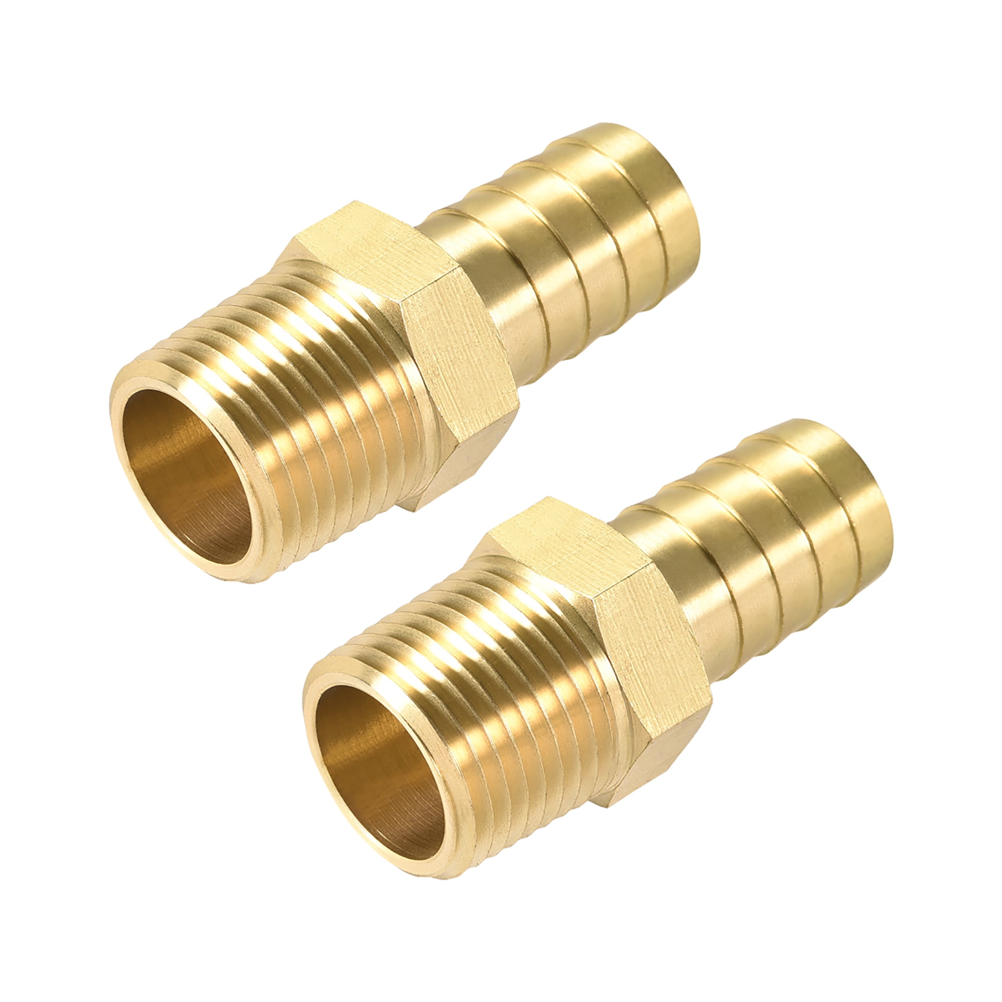 Brass Barb Hose Fitting Connector Adapter 58inch Barbed X 12 Npt Male Pipe 2 Pcs