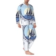 thumbnail image 2 of Yiaed Not All Who Wander Are Lost2 Print Men’s Pajamas Set - Long Sleeve Button Down Sleep Shirt and Pajama Bottoms Sleepwear Set Mens Pjs Sets Men's Pajama Bottoms-Large, 2 of 7