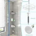 thumbnail image 6 of LCOKEIY Corner Shower Shelves, Adjustable 4 Tiers Shower Caddy Tension Pole, Extend from 39 to 125 Inch Shower Shelves for Inside Shower Silver, 6 of 6