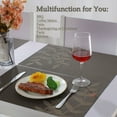 thumbnail image 2 of PiccoCasa Placemats PVC Non-slip Mats Rectangle Leaf Pattern, Coffee Color, 4pcs, 2 of 7