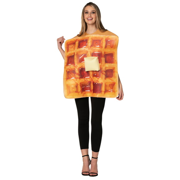 Get Real Waffle Halloween Costume Men's and Women's, Adult One Size, Yellow, by Rasta Imposta