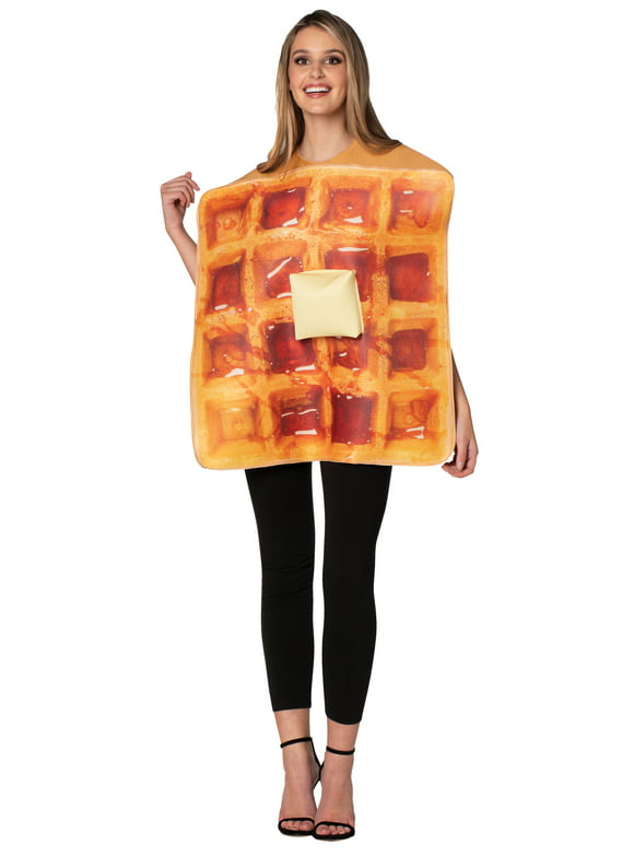 Get Real Waffle Halloween Costume Men's and Women's, Adult One Size, Yellow, by Rasta Imposta