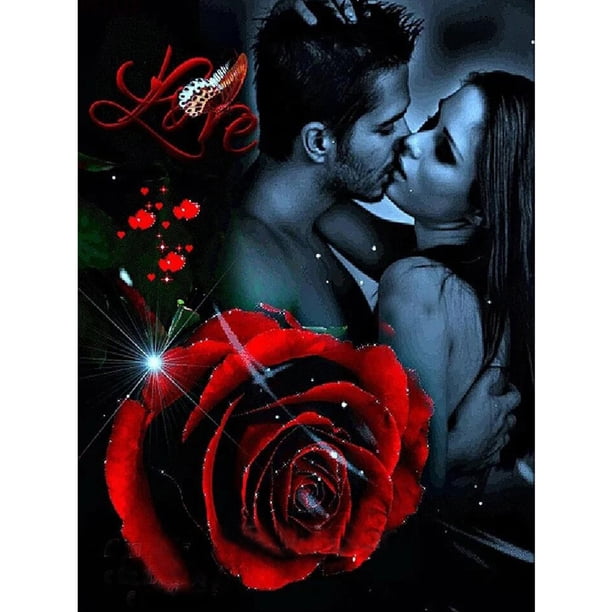 Juego de bordado completo Kit de costura de punto de cruz 11CT Rose Love Artwork DIY FLhrweasw Nuevo