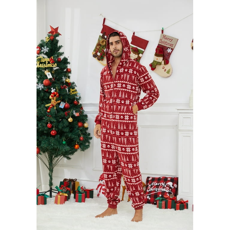 Matching Christmas Pajamas Santa Claus Onesie Mens Sporty Santa