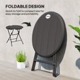 thumbnail image 3 of Foldable Round Patio Table for 4 - Dark Grey Outdoor Dining Table with HDPE Top & Steel Frame - 31.5" Dia - Perfect for Patios & Small Spaces, 3 of 7