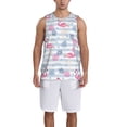 thumbnail image 4 of Easygdp Flamingo and Pineapple Men's Mesh Basketball Jersey Quick Drying Sleeveless Shirts Fitted Muscle Tank Tops Sport Round Neck T-Shirt - Small, 4 of 9