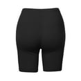thumbnail image 3 of A2Y Women's Basic Solid Premium Cotton Mid Thigh High Rise Biker Bermuda Shorts Black M, 3 of 5