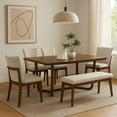thumbnail image 6 of Lere Dining Table-Antique Style Brown Wood-Spacious 71 Inch Rectangular Top, 6 of 6