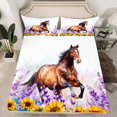thumbnail image 2 of Homewish 4D Racing Horse Full Size Sheets for Women, Vibrant Rustic Sunflower Bed Sheets, Hippie Western Animal Sheet Sets, Super Cozy Room Decor, 4 Pieces, 2 of 7