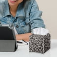 thumbnail image 4 of ZUXONGSY Leopard Print Square Tissue Box Covers PU Leather Tissue Cube Box Cover Modern Decorative Tissue Box Organizer Easy to Clean Tissue Box for Car Home Bathroom, 4 of 7