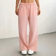 thumbnail image 7 of Nestiefly Wide Leg Sweatpants Women Low Rise Baggy Sweatpants Y2K Drawstring Cotton Lounge Pants Womens Fall Fashion 2026 Pink 2XL, 7 of 7