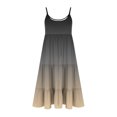 thumbnail image 4 of ATOYSOY Women's Casual Relaxed Spaghetti Strap Nighdress Knee Length A Line Dress Flowy Gradient Sleeveless Tiered Scoop Neck Summer Saving Beach Sundress for Girls Black L, 4 of 5