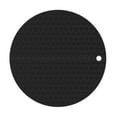 thumbnail image 2 of Insulation Placemat Silicone Table Mat Cushion Non-slip Heat-resistant Pot Dish Pad, Black, Round, 2 of 10