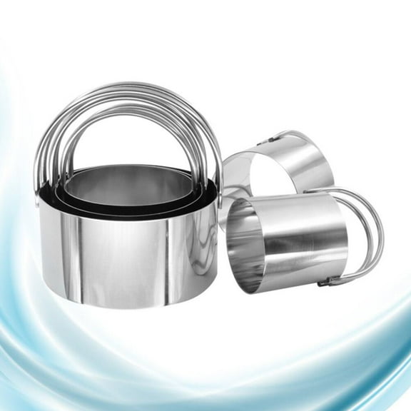 MLINS 5 Piece Stainless Steel Cookie Cutter Set with Handle EcoFriendly NonStick for Cookie Baking Silver