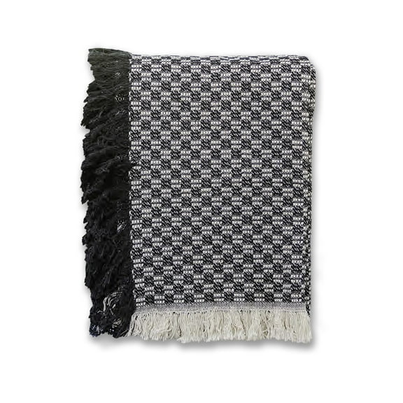 Creative Products Checkered Black 46 x 67 Woven Throw