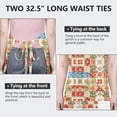 thumbnail image 6 of Pioneer Flower Floral Print Pattern Apron for Women and Men, Cotton Linen Waterproof with Pockets, Adjustable, 33x27 Inch for Kitchen, Gardening, BBQ, Salon, 6 of 6
