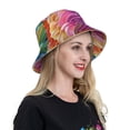 thumbnail image 6 of KLL Rainbow Melting Ice Cream Bucket Hat for Women Men Packable Travel Beach Sun Hat Outdoor Rave Accessories Reflective Fisherman Cap, 6 of 7