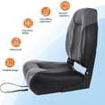 thumbnail image 2 of 2 Pack Folding Marine Seats, High Back Fishing Boat Seat with Thickened Sponge Padding and Hinge, Captain Chairs for Fishing, Cruises, Sightseeing, Speedboat, 2 of 7