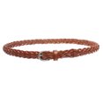 thumbnail image 2 of Women's 7/8"(21mm) Braided Woven skinny Narrow Cowhide Top Full Grain Solid Leather Belt, 2 of 3