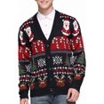 thumbnail image 1 of Chandail de Noël pour Hommes Rudolph Renne Vacances Festif Tricoté Cardigan Mignon Laid, 1 of 6