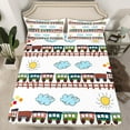thumbnail image 2 of Castle Fairy Cute Railway Train Full Size Sheets 4-Piece for Kids Children,Steam Engine Railroad Breathable Bed Sheets,Transportation Theme Lightweight Sheet Sets,Ultra Soft Home Decor, 2 of 7