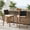 Teak Finish+Cream Cushion+Black Wicker, variant on Christopher Knight Home Arly Black Outdoor Bar Stool Solid Acacia Wood and Woven Wicker, Set of 2