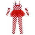 thumbnail image 6 of INHZOY Kids Girls Christmas Performance Outfits Candy Cane Striped Jumpsuit Unitard Red-D 14, 6 of 8