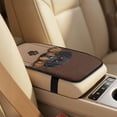thumbnail image 4 of Xixirimido Car Seat Protection Set 5 Pieces Breathable PU Leather Front Seat Covers with Seat Belt and Console Covers Universal Fits Most Cars, Brown Rottweiler Dog Paw, 4 of 8