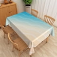 thumbnail image 4 of Summer Seaside Beach Tablecloth, 60x84 Inch Blue Sea Waves Sand Beach Ocean Sea Farmhouse Polyester Fabric Table Cloth Thick,Waterproof Table Cover for Dining Beach Themed Party Decoration, 4 of 7