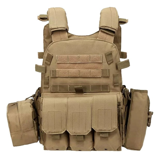 Chaleco De Caza Chaleco de caza Airsoft chaleco Molle de pecho ajustable para deporte de viaje (marrón) Tmvgtek Para Estrenar