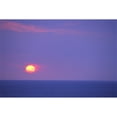thumbnail image 2 of Sunset Over Calm Ocean Sun Ball In Purple Sky Vog Horizon A29G Poster Print, 2 of 4