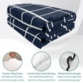 thumbnail image 4 of Quilts Full Size Bedding Set, Modern Striped Lightweight Quilted Comforter, Navy Indigo Contemporary Minimalist Art Soft Reversible Bedspread Coverlet with Pillow Covers for All Season, 78" x 90", 4 of 9