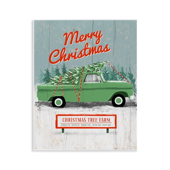 Stupell Industries Rustic Tree Farm & Truck Wall Plaque Art design by Jilly Jack Designs, 14 x 11