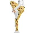 thumbnail image 4 of COEQINE Christmas Girls Leggings Buttery Soft Bee Print Candy Cane Yellow Yoga Pants Full Length High Waist Tummy Control for Jogging Running for 12-13 Years Kids Girls, 4 of 7